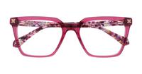 Crystal Dark Pink Scout Giselle Square Glasses - Flat-lay