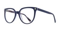 Bilayer Navy Blue / Purple Pattern Scout Gloria Oval Glasses - Angle