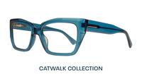 Crystal Blue Scout Hallie Square Glasses - Angle