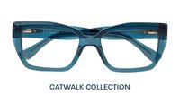 Crystal Blue Scout Hallie Square Glasses - Flat-lay