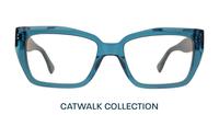 Crystal Blue Scout Hallie Square Glasses - Front