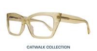 Crystal Yellow Scout Hallie Square Glasses - Angle