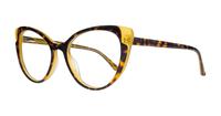 Bi layer Havana / Yellow Scout Hayley Cat-eye Glasses - Angle