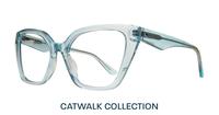 Crystal Light Green Scout Helen Cat-eye Glasses - Angle