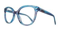 Crystal Blue Horn Scout Jade Oval Glasses - Angle