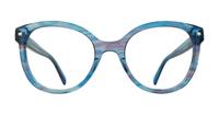 Crystal Blue Horn Scout Jade Oval Glasses - Front