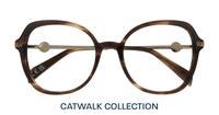 Horn Light Brown Scout Katalina Oval Glasses - Flat-lay