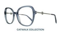 Translucent Blue Scout Katalina Oval Glasses - Angle