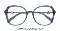 Translucent Blue Scout Katalina Oval Glasses - Flat-lay