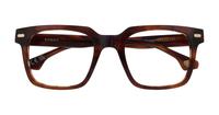 Horn Brown Orange Scout Kavon Square Glasses - Flat-lay