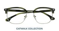 Horn Green / Silver Scout Keegan Square Glasses - Flat-lay