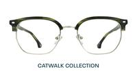 Horn Green / Silver Scout Keegan Square Glasses - Front