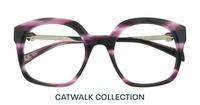 Havana Purple / Silver Scout Keira Square Glasses - Flat-lay