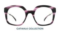 Havana Purple / Silver Scout Keira Square Glasses - Front