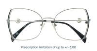 Silver / Navy Blue Scout Kenna Square Glasses - Flat-lay