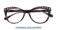 Horn Purple Scout Khloe Cat-eye Glasses - Flat-lay