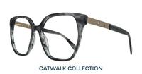 Horn Translucent Grey Scout Kim Wayfarer Glasses - Angle