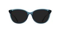 Shiny Deep Blue Swarovski SK5264 Cat-eye Glasses - Sun