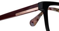 Black Ted Baker Adelis Rectangle Glasses - Detail