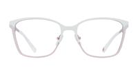 White Ted Baker Amber Square Glasses - Front