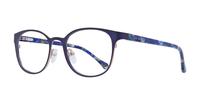 Blue Ted Baker Beck Round Glasses - Angle