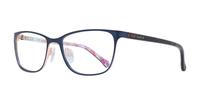 Blue Ted Baker Bree Rectangle Glasses - Angle