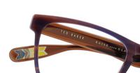Dark Brown / Blue Horn Ted Baker Clayton Rectangle Glasses - Detail