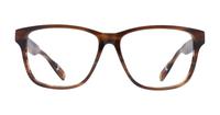Brown Horn / Beige Ted Baker Efren Rectangle Glasses - Front