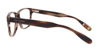Brown Horn / Beige Ted Baker Efren Rectangle Glasses - Side