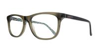 Crystal Olive Green Ted Baker Rowan Rectangle Glasses - Angle