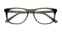 Crystal Olive Green Ted Baker Rowan Rectangle Glasses - Flat-lay