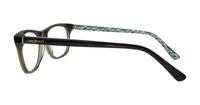 Crystal Olive Green Ted Baker Rowan Rectangle Glasses - Side