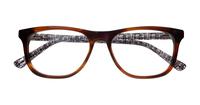 Gloss Brown Horn Ted Baker Rowan Rectangle Glasses - Flat-lay