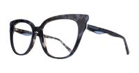 Gloss Crystal Blue/ Tortoise Ted Baker Zowie Square Glasses - Angle