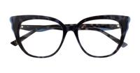 Gloss Crystal Blue/ Tortoise Ted Baker Zowie Square Glasses - Flat-lay