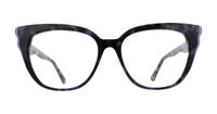 Gloss Crystal Blue/ Tortoise Ted Baker Zowie Square Glasses - Front