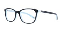 Black / Tiffany Blue Striped Tiffany TF2109HB Square Glasses - Angle