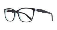 Black / Tiffany Blue Striped Tiffany TF2175 Square Glasses - Angle