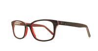 Red Tokyo Tom TT27 Rectangle Glasses - Angle