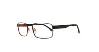 Black / Red Tokyo Tom TT41 Rectangle Glasses - Angle