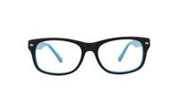 Black / Blue Tokyo Tom TT43 Rectangle Glasses - Front