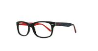 Black / Red Tokyo Tom TT43 Rectangle Glasses - Angle