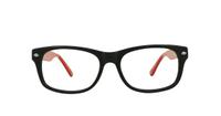 Black / Red Tokyo Tom TT43 Rectangle Glasses - Front