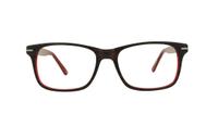 Grey/Red Tokyo Tom TT44 Rectangle Glasses - Front