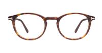 Dark Havana Tom Ford FT5294 Round Glasses - Front