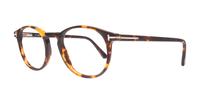 Dark Havana / Smoke Tom Ford FT5294 Round Glasses - Angle