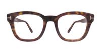 Dark Havana Tom Ford FT5542-B Rectangle Glasses - Front