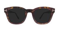 Dark Havana Tom Ford FT5542-B Rectangle Glasses - Sun