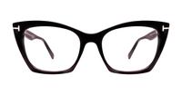 Shiny Black Tom Ford FT5709-B Cat-eye Glasses - Front