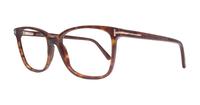 Dark Havana Tom Ford FT5842-B Square Glasses - Angle
